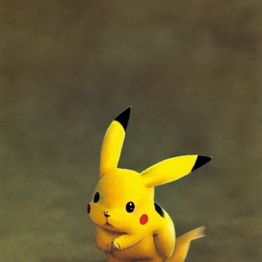 Prompt: The first pikachu (Amber Rattus) found in nature, circa 1992, photograph