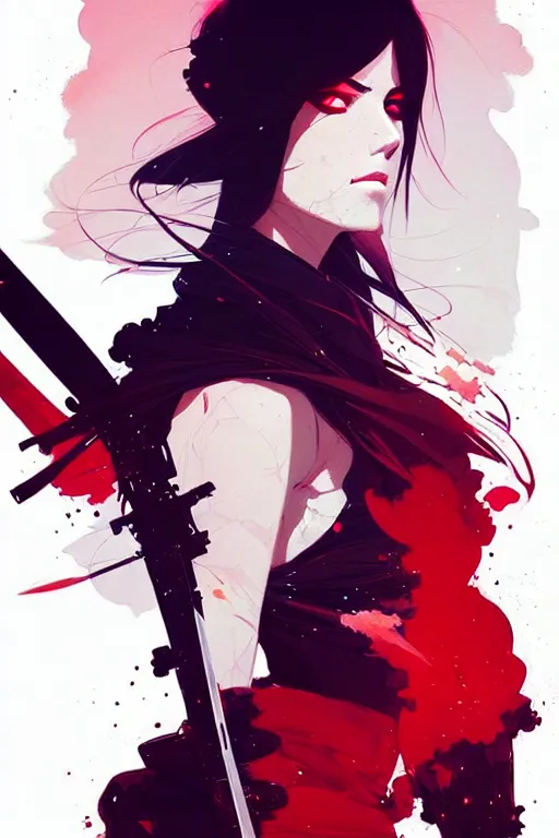 Image similar to a ultradetailed beautiful panting of a stylish woman with a sword, by conrad roset, greg rutkowski and makoto shinkai, trending on artstation