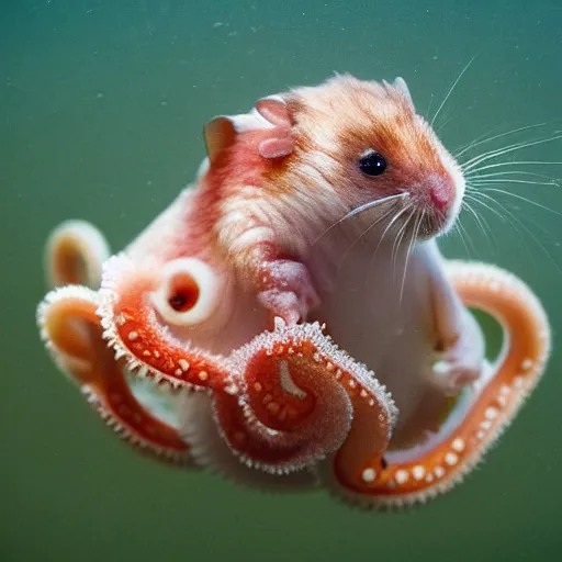 Prompt: hamster octopus hybrid national geographic photo