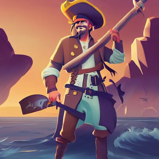 Image similar to painting jack the pirate on sea of thieves game avatar hero smooth face median photoshop filter cutout vector behance hd by jesper ejsing, by rhads, makoto shinkai and lois van baarle, ilya kuvshinov, rossdraws, illustration, art by ilya kuvshinov and gustav klimt