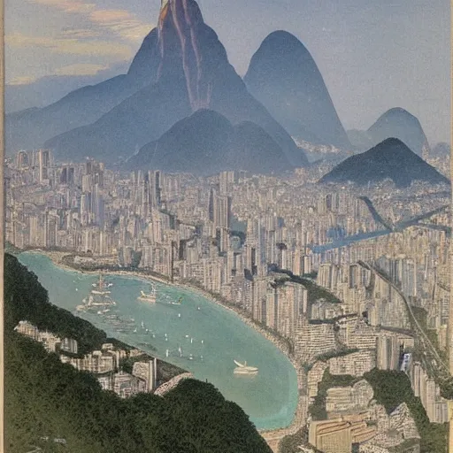 Prompt: Rio de Janeiro by Amano Yoshitaka