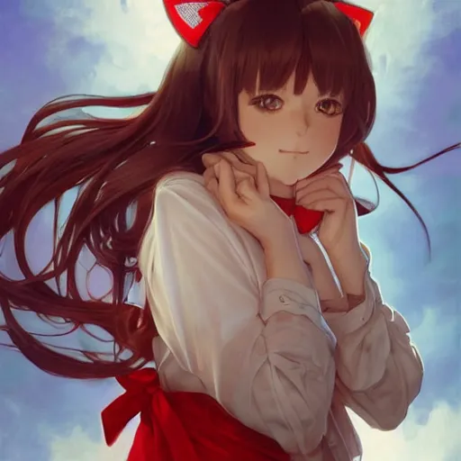 Image similar to beatiful woman wearing cat ears with big sack, a little boy wearing white shirt and red tie, anime key visual, intricate, stunning, highly detailed, digital painting, artstation, smooth, hard focus, illustration,, art by artgerm and greg rutkowski and alphonse mucha