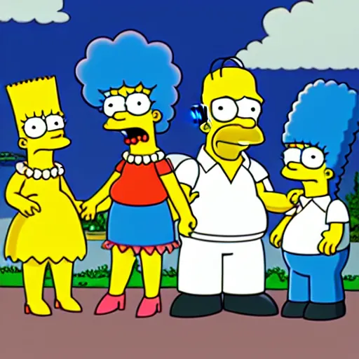 Image similar to the simpsons in real life 4k