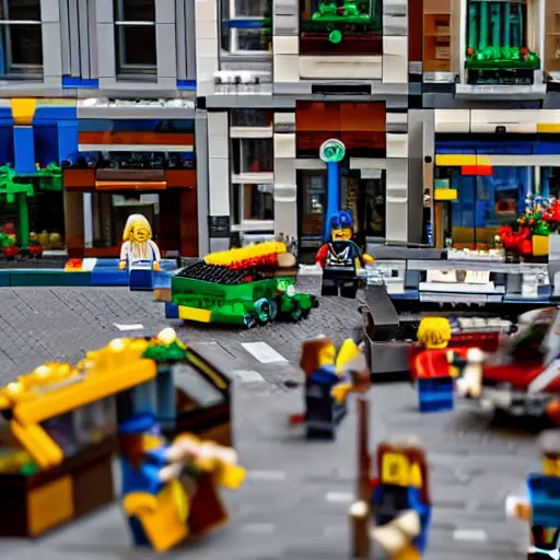 Prompt: mini lego in the city, photorealistic, highly detailed, sharp focus, vivid, symmetrical, random, convoluted, mind - blowing, creative, fully functional, physics defying, amazing, cool, atmospheric