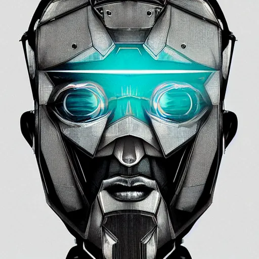 Prompt: face of robot, cyberpunk, ultra realistic by ori toor and escher