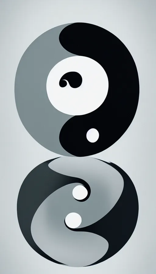 Image similar to Abstract representation of ying Yang concept, by WLOP