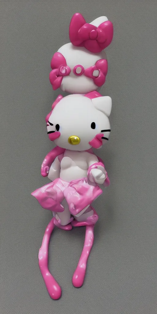 Image similar to A 3D Hello kitty figure by figure by charlie bowater