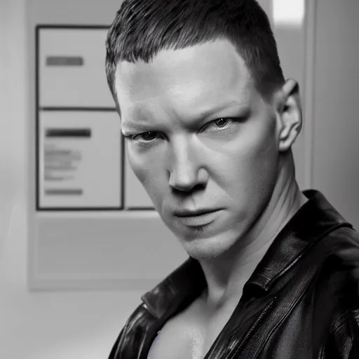 Prompt: joseph sikora as tommy egan from power as a tom ford model in a science fiction film, intricate detail, studio photo, promotional shot, royo, whealan,