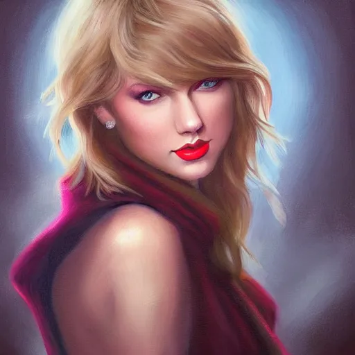 Image similar to romantic painted portrait of taylor swift by destiny 2 concept artists