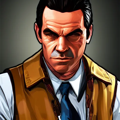 Image similar to robert dinero as a gta5 character, video game art, cover art, grand theft auto