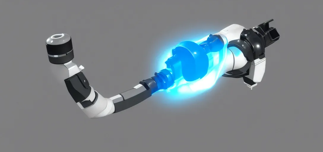 Prompt: Isometric 3d high octane render of a portal gun from Portal 2 Game