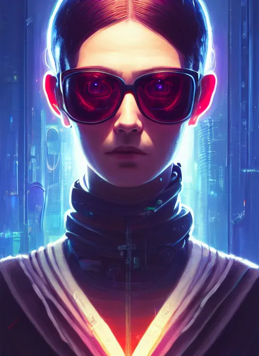 Prompt: highly detailed portrait of a cyberpunk sci - fi hacker, stephen bliss, unreal engine, greg rutkowski, loish, rhads, beeple, makoto shinkai and lois van baarle, ilya kuvshinov, rossdraws, tom bagshaw, alphonse mucha, global illumination, detailed and intricate environment