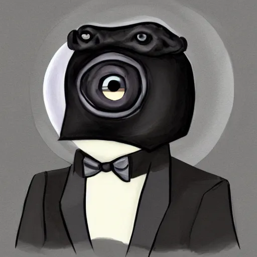 Prompt: one - eyed monster, cyclops, portrait, ogre in a tuxedo, digital painting