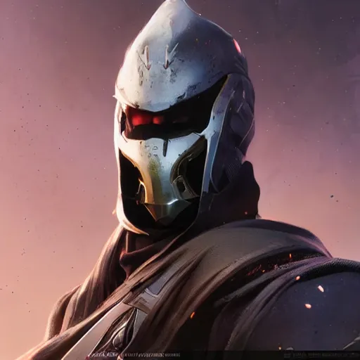 Image similar to destiny 2 concept armor for warlock male, character portrait, realistic, cg art, artgerm, greg rutkowski