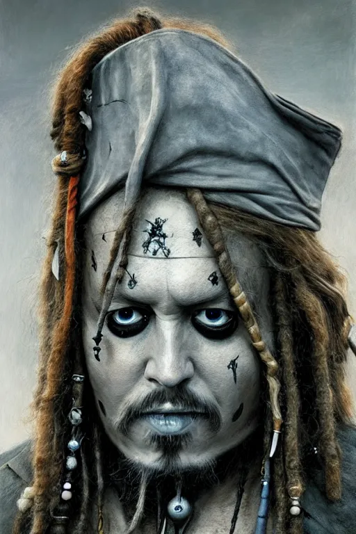 Prompt: perfectly centered photograph portrait, concept art of boris johnson as captain jack sparrow, real life portrait illustration by beksinski and jean delville, unreal engine 5, photorealism, hd quality, 8 k resolution, cinema 4 d, hdr dramatic cinematic lighting