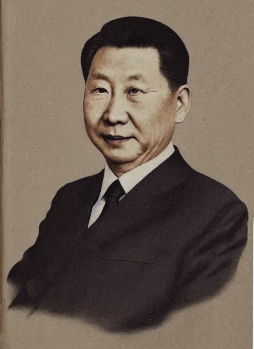 Prompt: portrait of xi jingping in suit.