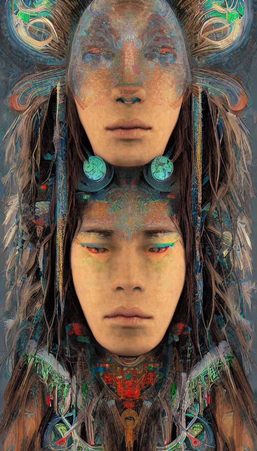 Image similar to portrait of a digital shaman, by qian xuan