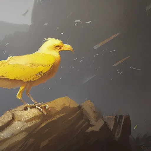 Image similar to a yellow crow by greg rutkowski
