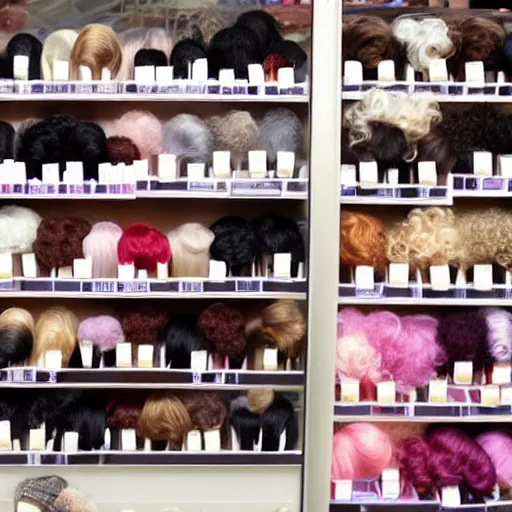 Prompt: a wig store