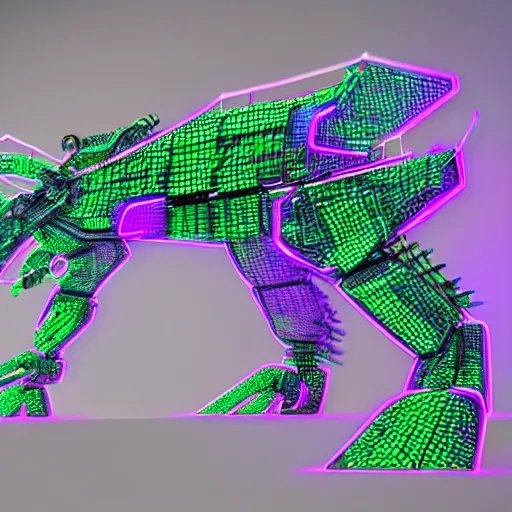 Prompt: <https://s.mj.run/Hy-XYluU-s8> A wireframe Mecha dragon, Holographic Projection, Grid, glowing neon, diagram schematic, measurements, hieroglyphics, octane rendered, 16k uhd