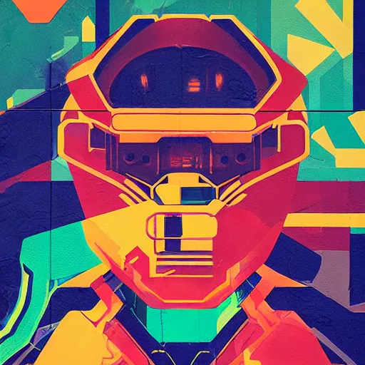 Prompt: Supreme x Metroid Profile Picture by Sachin Teng, asymmetrical, Organic Painting , Matte Painting, geometric shapes, hard edges, graffiti, street art,:2 by Sachin Teng:4