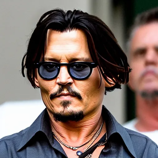 Prompt: Johnny Depp in prison