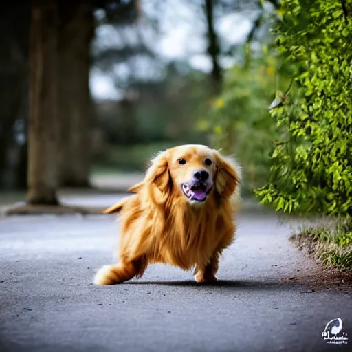 Image similar to a golden retriever - cat - hybrid, animal photography