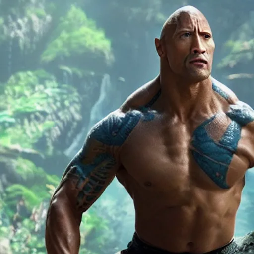 Image similar to Dwayne Johnson in Avatar 4K quality super realistic