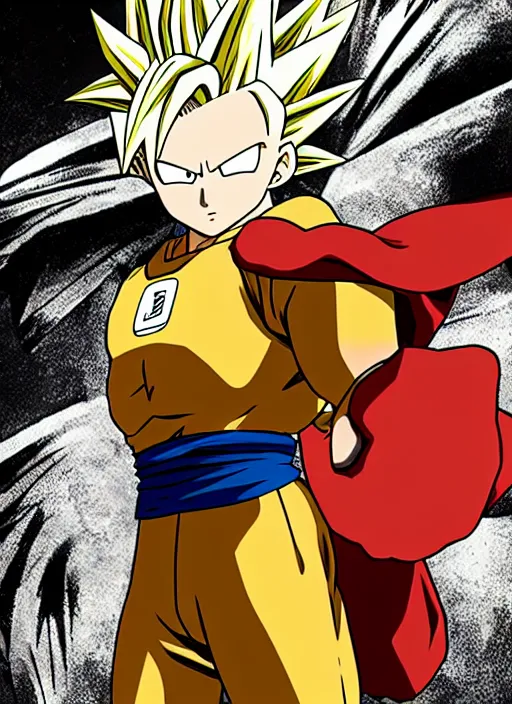 Image similar to super saiyan one punch man, detailed, rtx, 4 k resolution