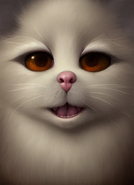 Prompt: highly detailed closeup portrait of cute fluffy animals, unreal engine, nicoletta ceccoli, mark ryden, earl norem, lostfish, global illumination, god rays, detailed and intricate environment