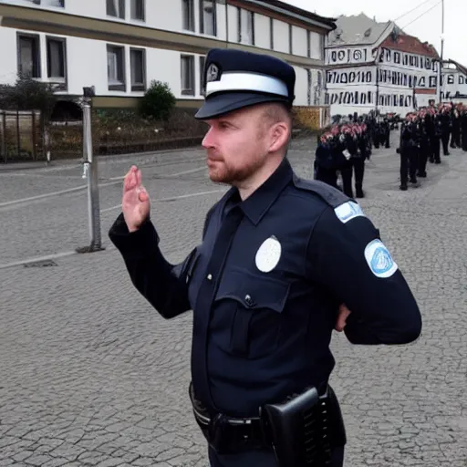 Prompt: god as a german police officer
