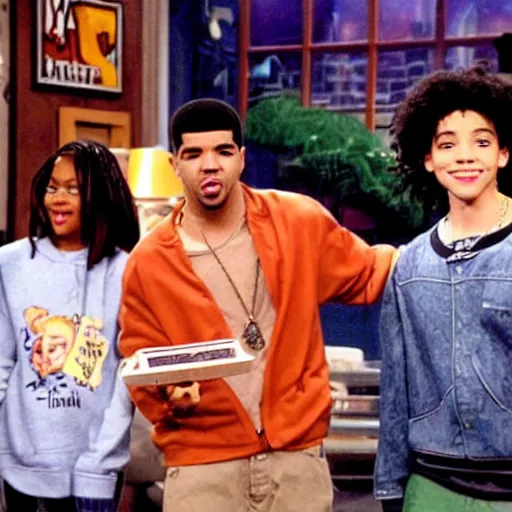 Image similar to drake as a guest star in an episode of that's so raven ( 2 0 0 3 )