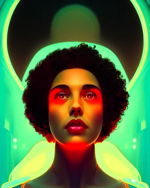 Image similar to symmetry portrait of poly styrene, neon plastic, glowing lights intricate, elegant, highly detailed, digital painting, artstation, concept art, smooth, sharp focus, illustration, art by artgerm and greg rutkowski and fra angelico and alphonse mucha