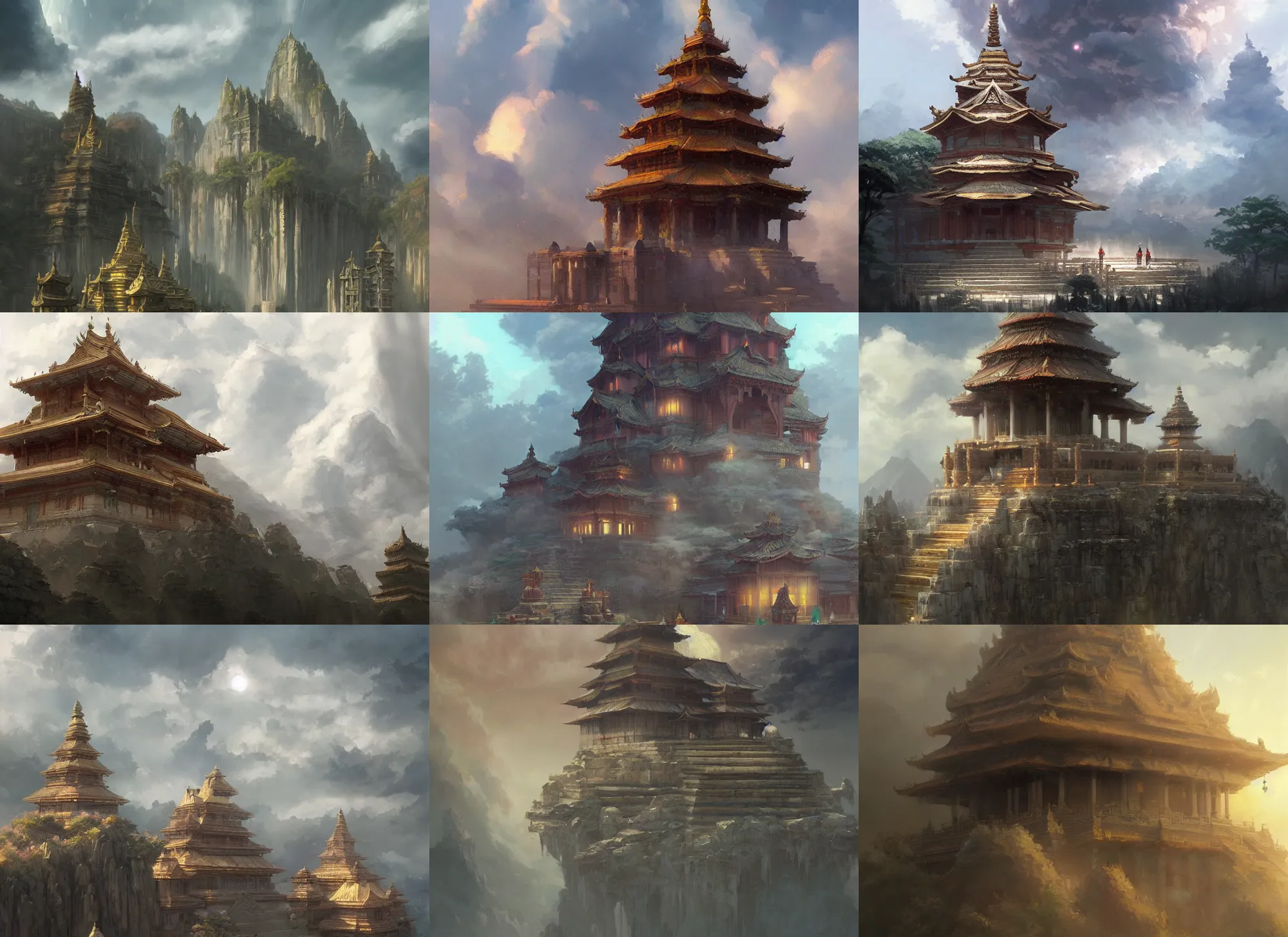Premium AI Image | Asian temple stairs anime visual novel game China  ancient Generate Ai