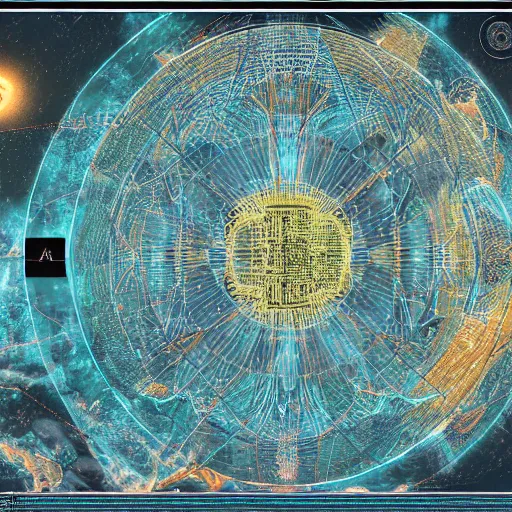 Image similar to very detailed sacred map of astral ancient high technology civilizations, google maps, open street maps, maxar, astral, 8K, cinematic, generative art, antialiasing, total eclipse, microbiology, circuit, psychic, octane