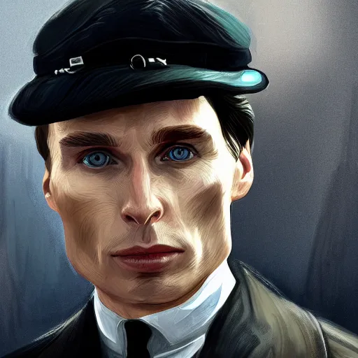 Image similar to a portrait of cillian murphy as tommy shelby, atlantis background, highly detailed, realistic face, digital art, epic, fantasy, in the style of Ian Spriggs, sharp, artstation