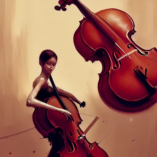 Image similar to body as a cello by greg rutkowski