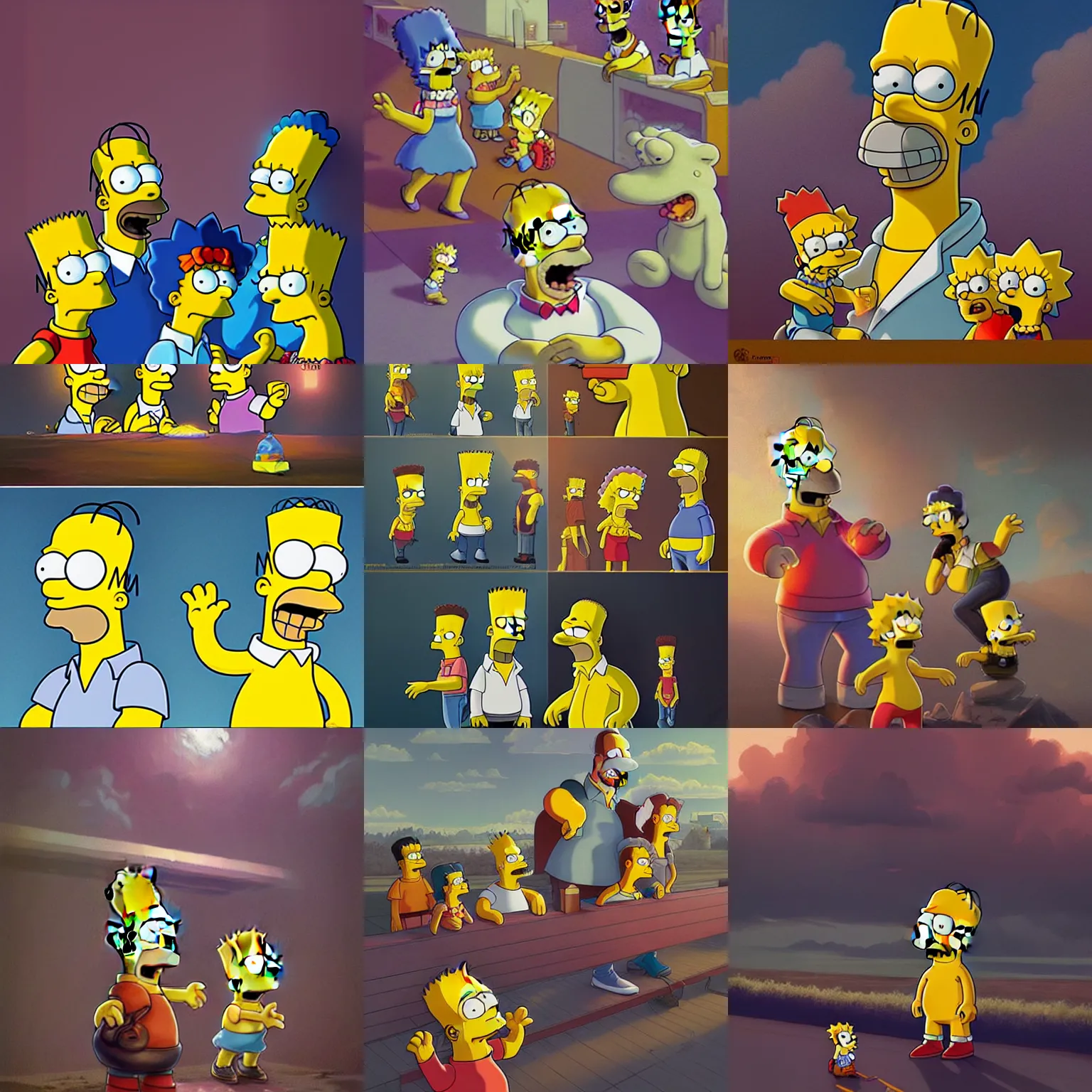 Prompt: digital art of the simpsons by greg rutkowski, trending on artstation, favorites on deviantart, high quality art. artwork masterpieces, award winning