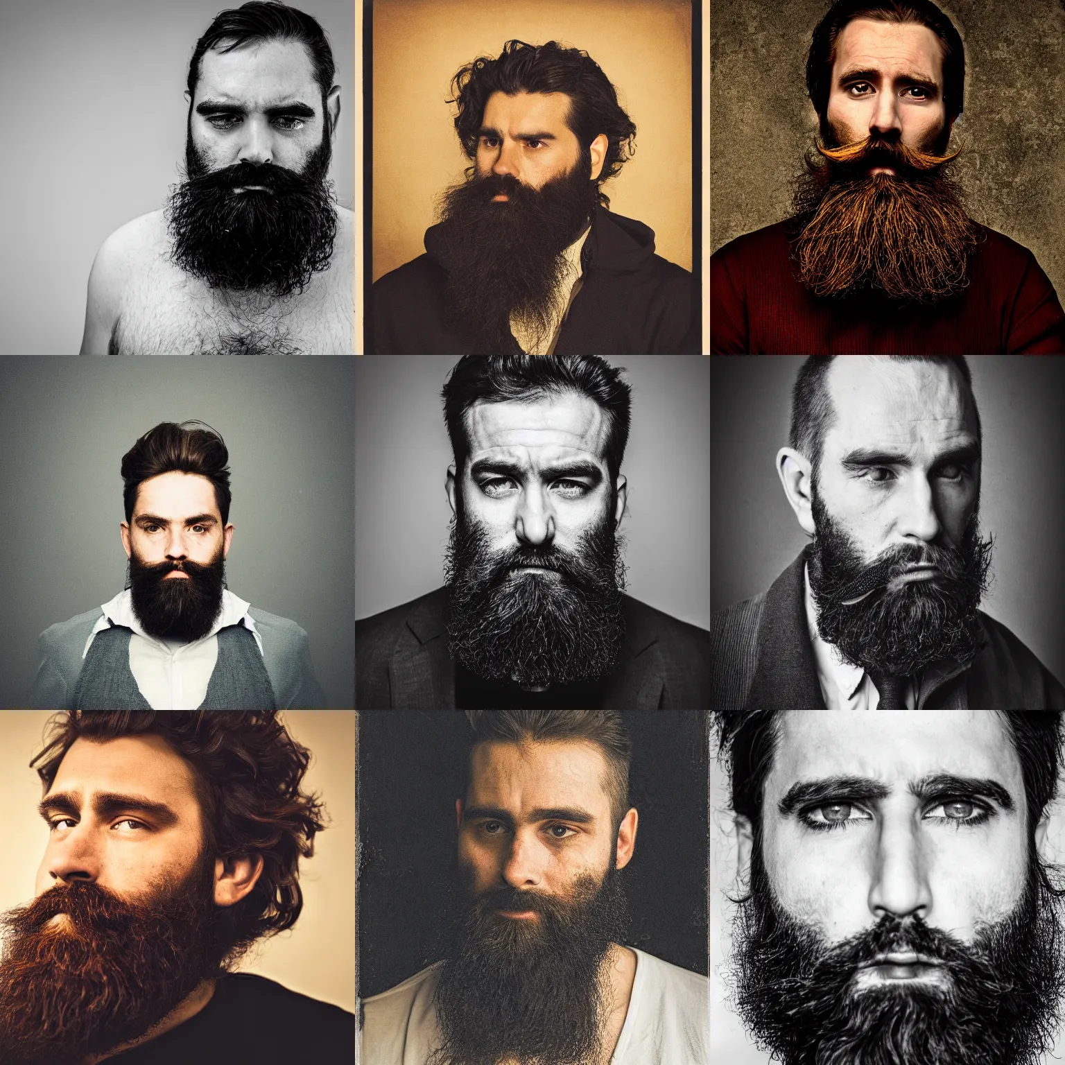 Prompt: a Dramatic portrait of a bearded man