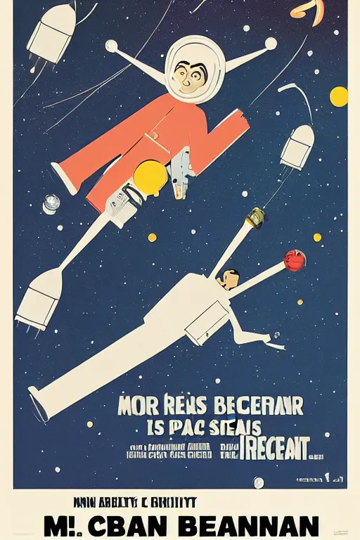 Image similar to criterion collection Poster art for the film Mr. Bean goes to Space