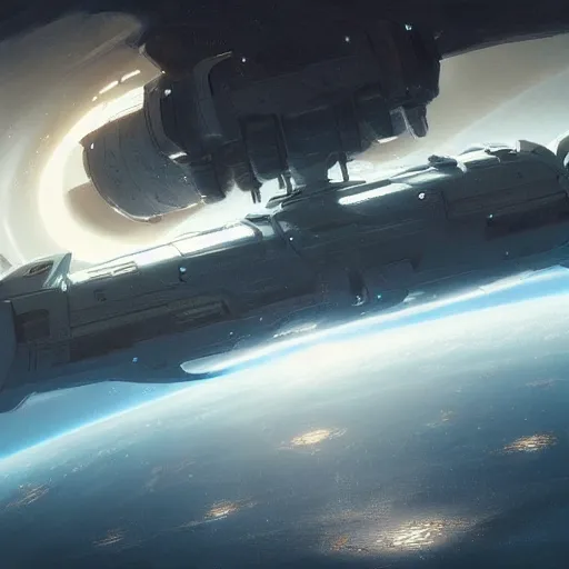 Prompt: concept art of an o'neill cylinder space station by greg rutkowski