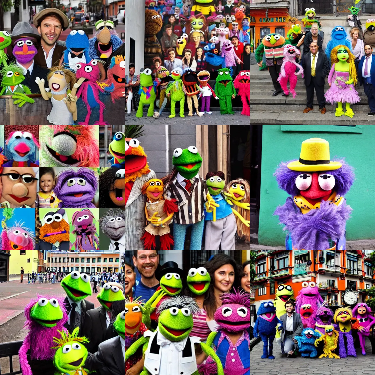 Prompt: everyone is a muppet in bogota colombia