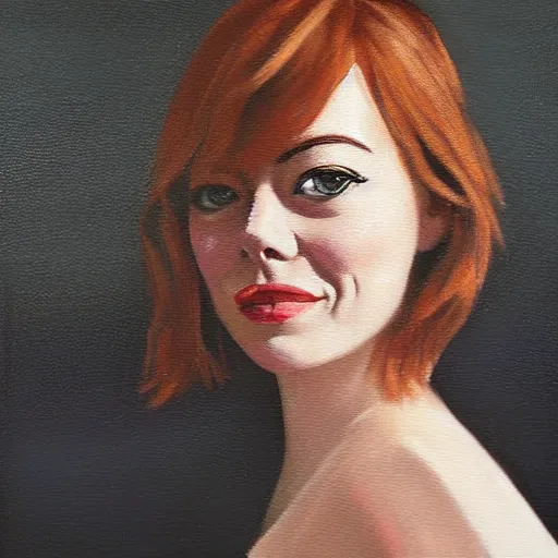 Prompt: emma stone, oil painting, renascentist