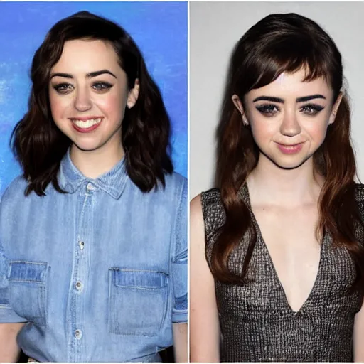 Image similar to a combination of aubrey plaza, tanya reynolds, maisie williams, lily collins, isabela moner, zoe kazan, natalia dyer