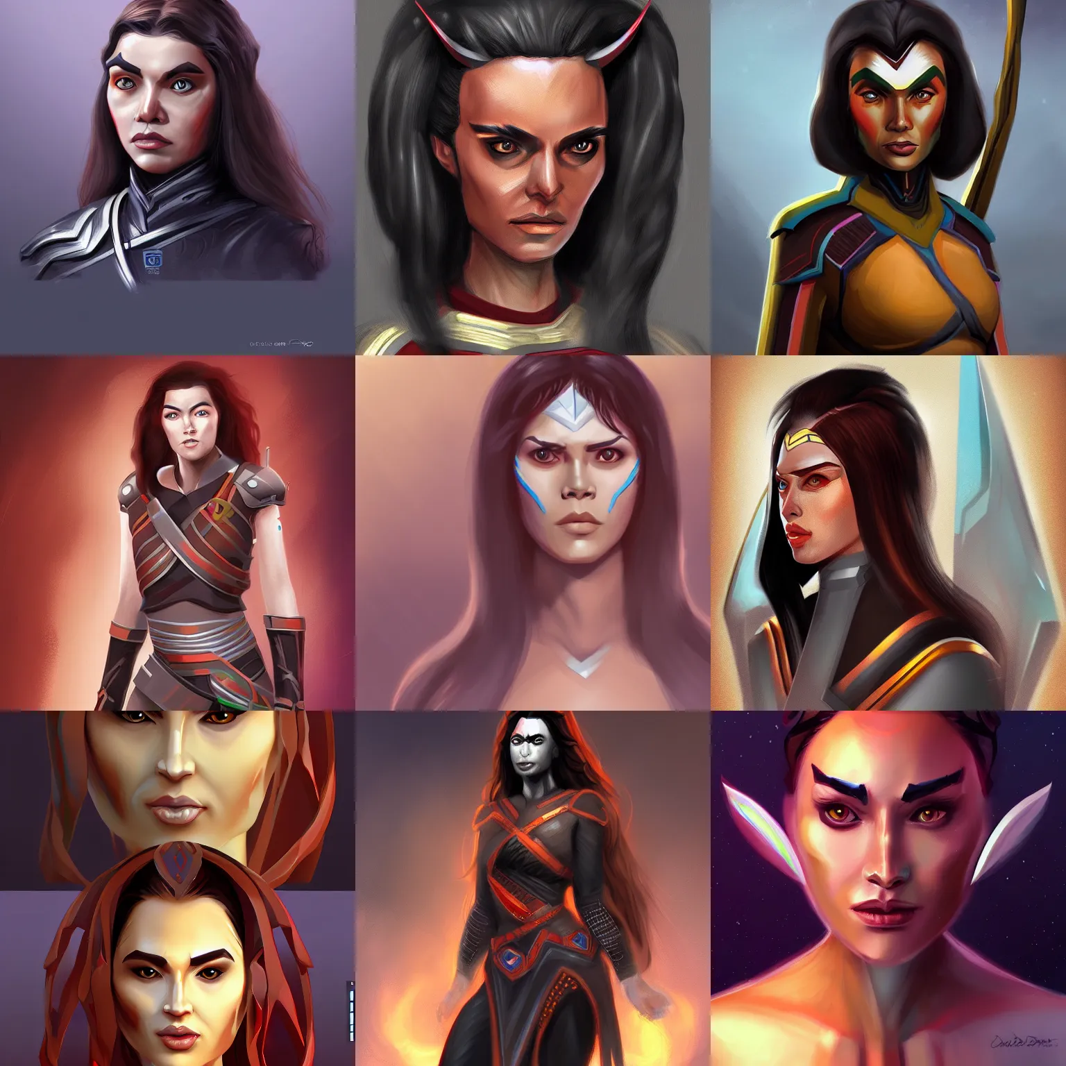 Prompt: A female Klingon, digital painting, artstation