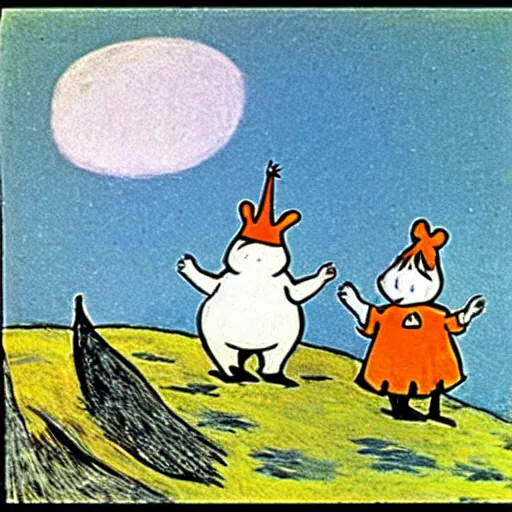 Prompt: moomins, by tove jansson