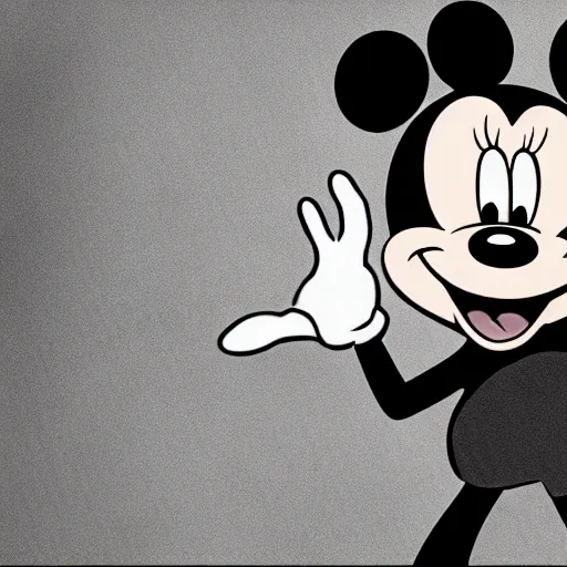 Prompt: Mickey Mouse as a horror character in Outlast