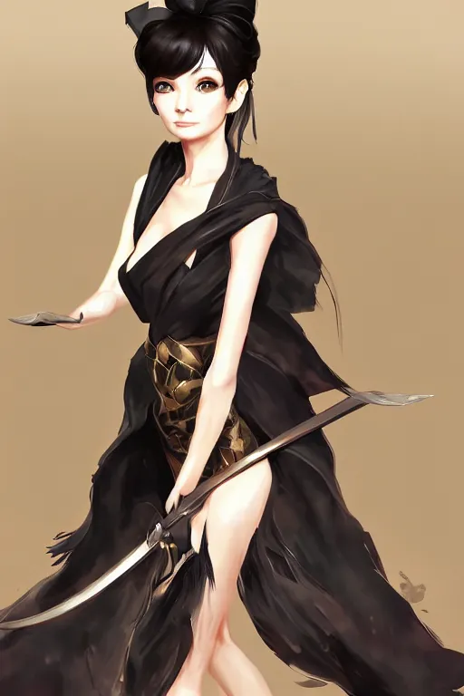 Image similar to Audrey Hepburn in a blade and soul spinoff artbook rendered by the artist Hyung tae Kim , trending on Artstation by Hyung tae Kim, artbook, Taran Fiddler