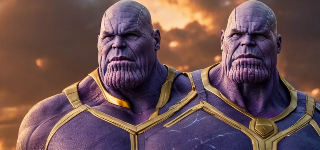 Image similar to a very high resolution image from a new movie. thanos, photorealistic, photography, directed by wes anderson