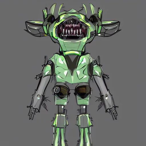 Image similar to ss 1 3 borg hound, medical mecha canine, taller than man, sharp armor, detailed maw, mawshot, visor eyes, cinematic, detailed, furry art, digital art, furaffinity, deviantart